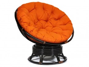 Кресло-качалка Papasan w 23/01 B с подушкой Antique brown, ткань Оранжевый в Нытве - nytva.магазин96.com | фото