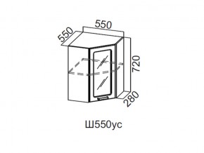 Ш550ус/720 Шкаф навесной 550/720 (угловой со стеклом) в Нытве - nytva.магазин96.com | фото