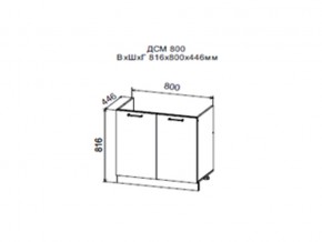 Шкаф нижний ДСМ800 под мойку в Нытве - nytva.магазин96.com | фото
